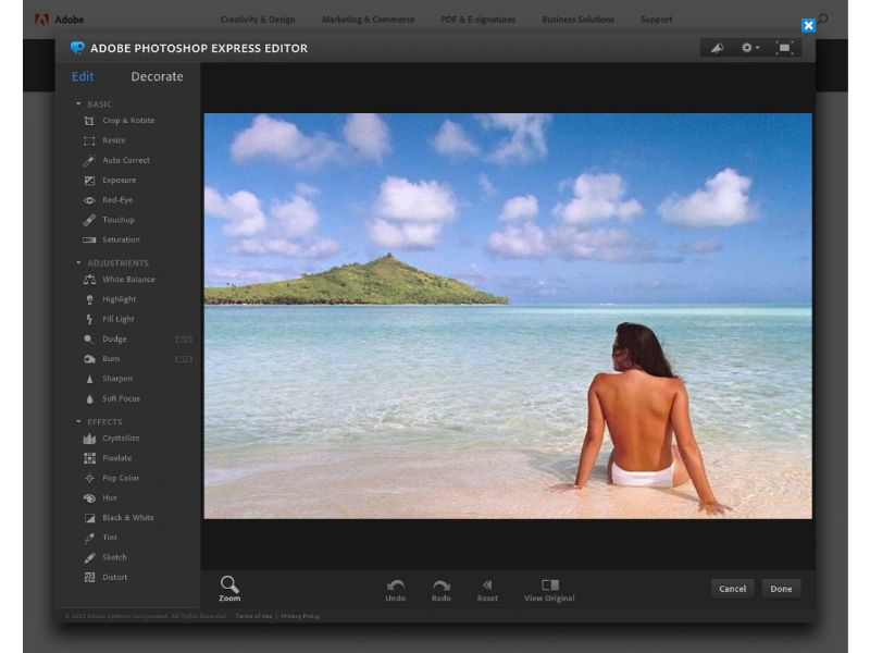 Photoshop Express — инструмент для редактирования фотографий без кода