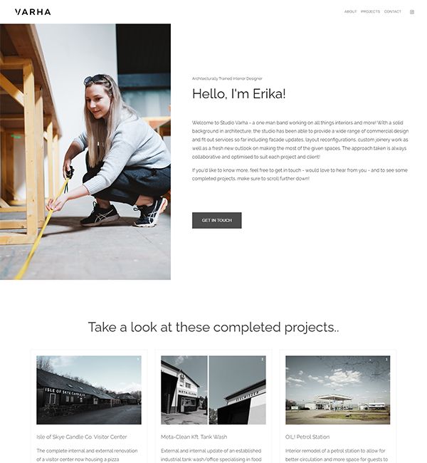 Esempi di siti web con portfolio di Studio Varha