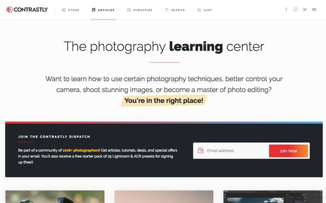 Plataforma de aprendizaje de fotografía de contraste