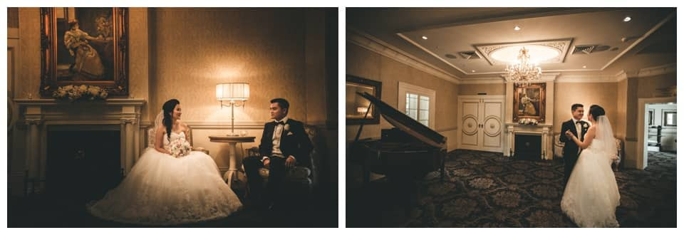 Artistic wedding photography highlighting the beautiful interior at Oatlands House.