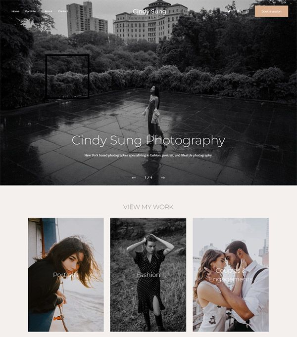 Beispiele für Cindy Sung-Portfolio-Websites
