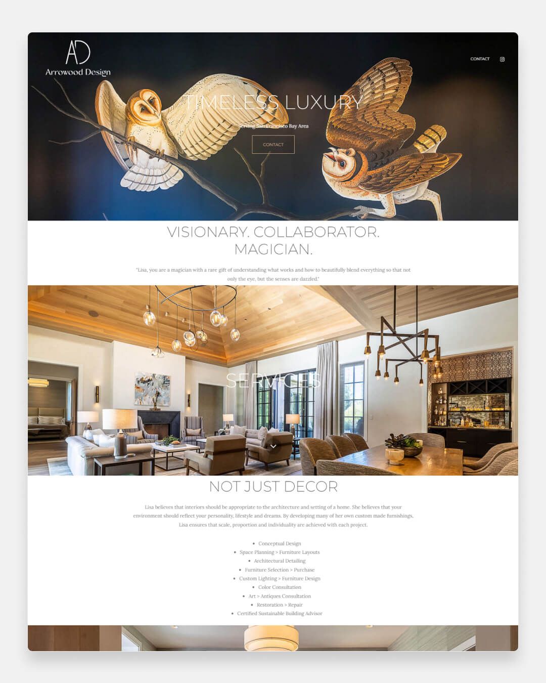 Agencia de diseño Arrowood - Sitio web del portafolio
