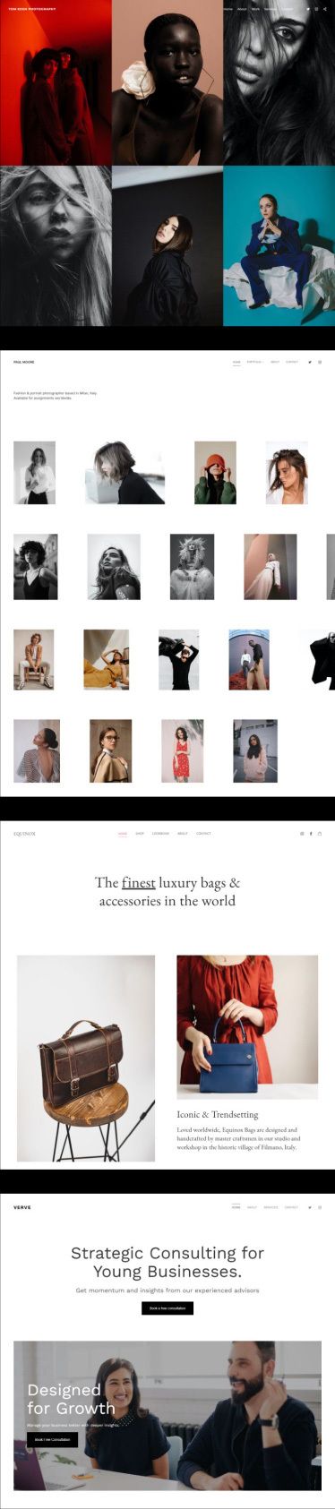 pixpa sjablonen ontworpen voor modeontwerpers