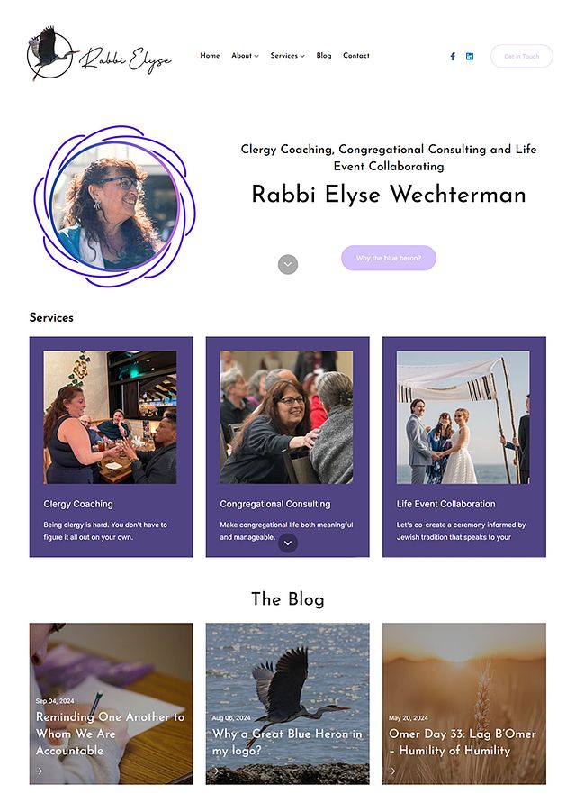 Beispiele für Portfolio-Websites von Rabbi Elyse Wechterman