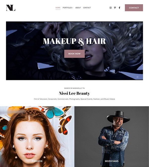 Nissi - Site web du portfolio de maquilleurs et coiffeurs - pixpa