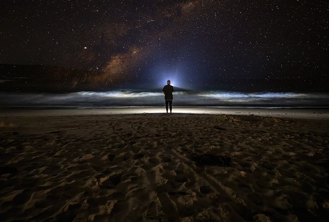 Photographie de plage de nuit