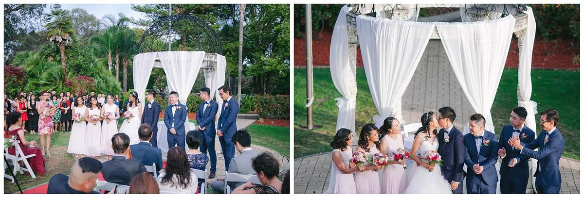 Wedding ceremony at the Gazebo, Oatlands House