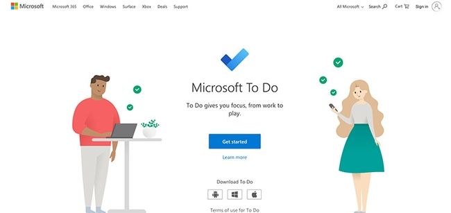 Microsoft para hacer la mejor aplicación de productividad de administración de tareas