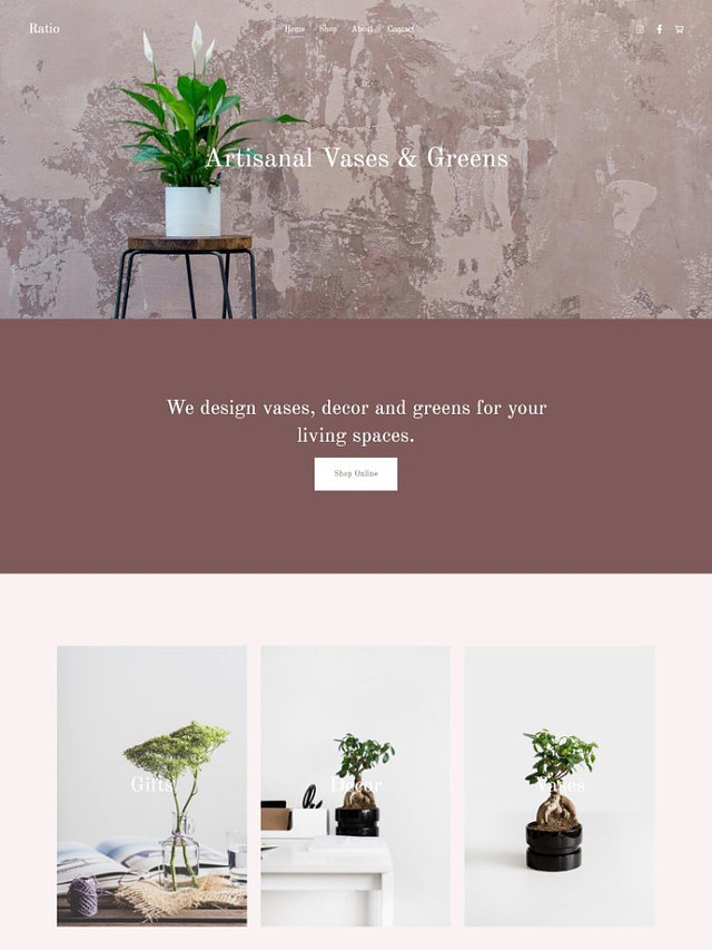 Ratio - Pixpa Small Business Website Template